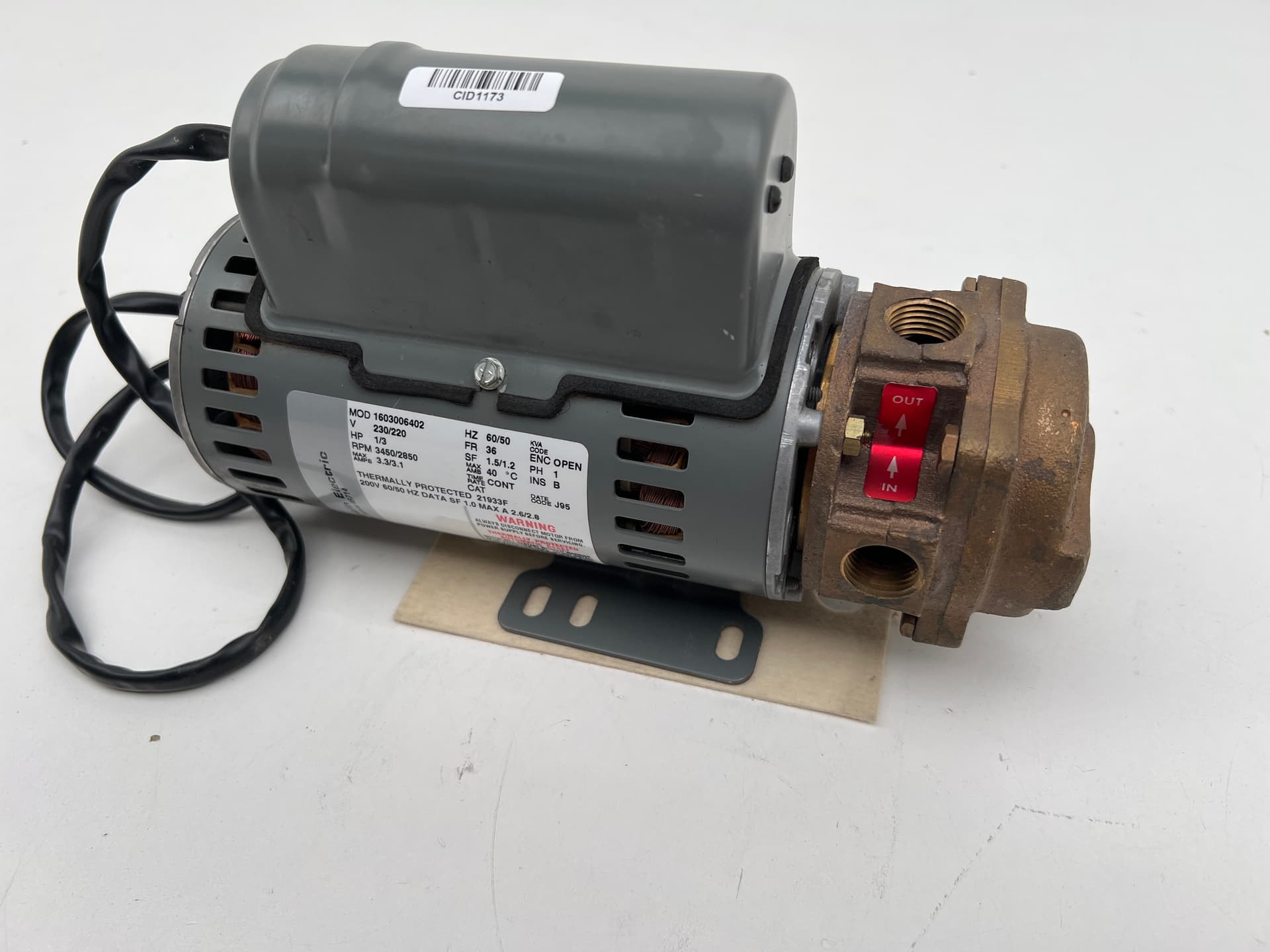 Burks 3CR6MV Regenerative Turbine Pump, 1/3 HP, 190FT Max Head