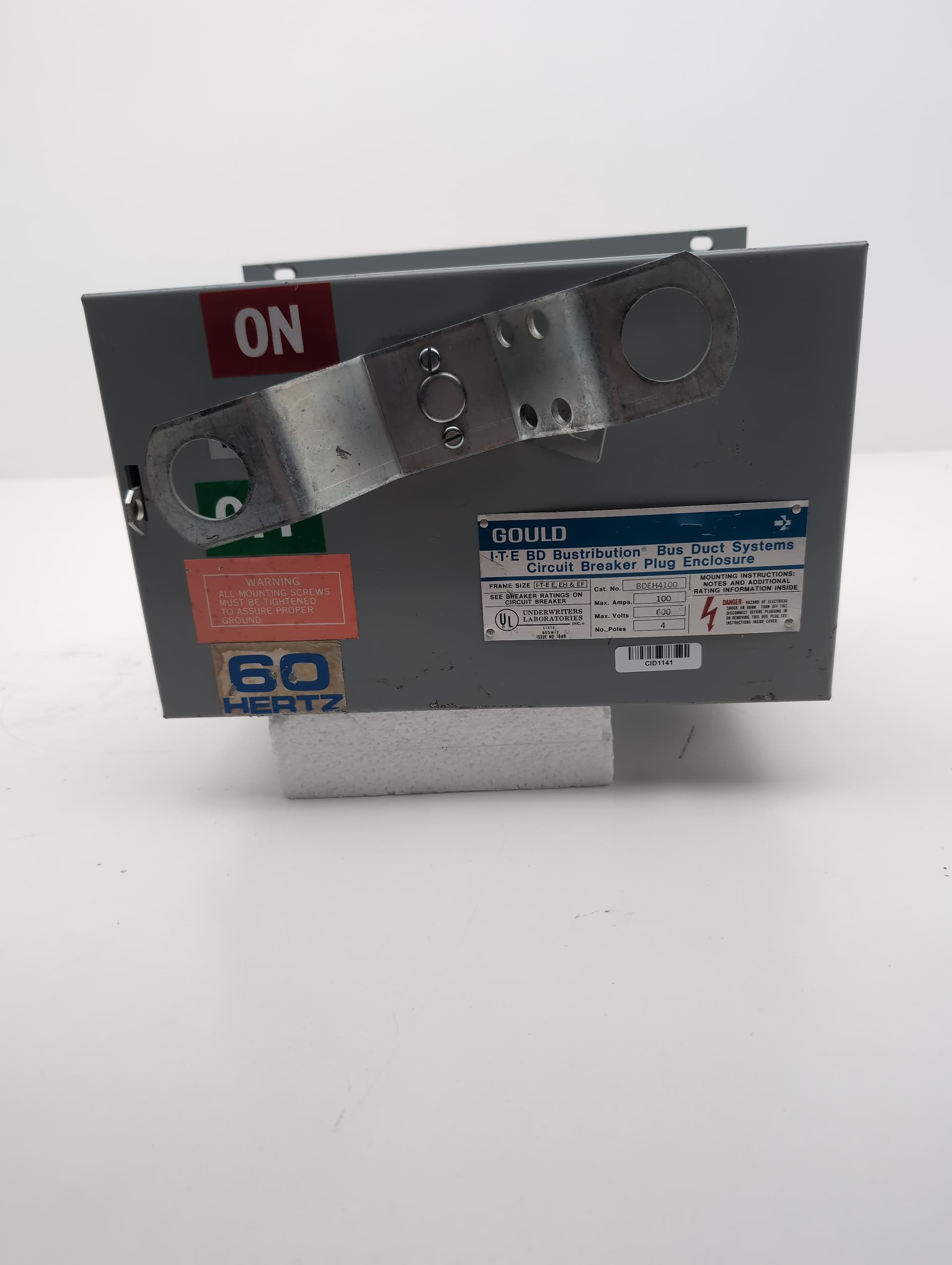 Gould I.T.E. BDEH4100 Dus Duct Plug, 100 Amp, 600VAC,w 30A, 240VAC, Breaker