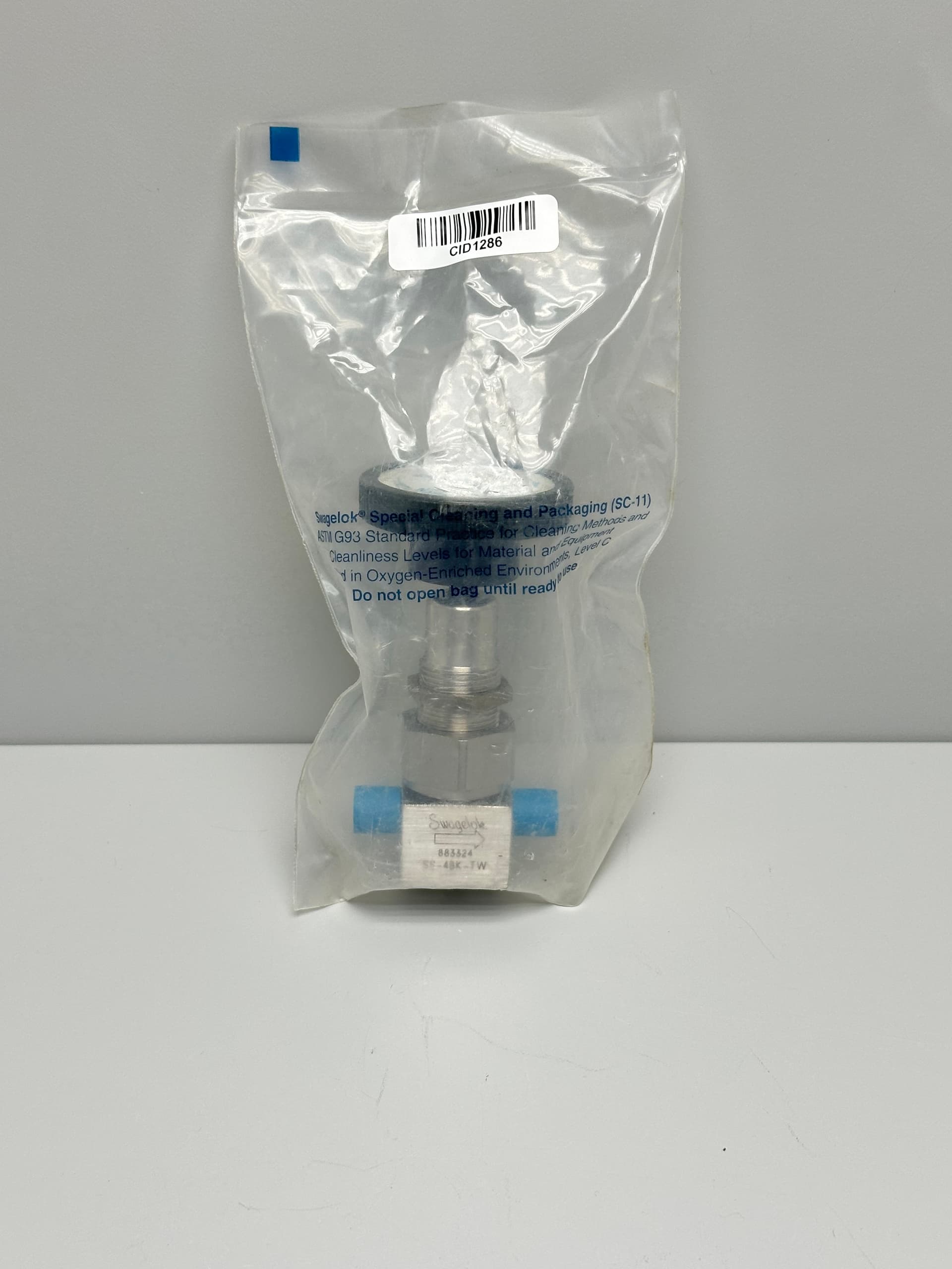 Swagelok SS-4BK-TW Bellows Sealed Valve, Gasketed, PCTFE Stem Tip, 1/4 in. TSW